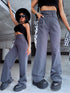 TRENDY, classic pants with buttons - DARK GRAY